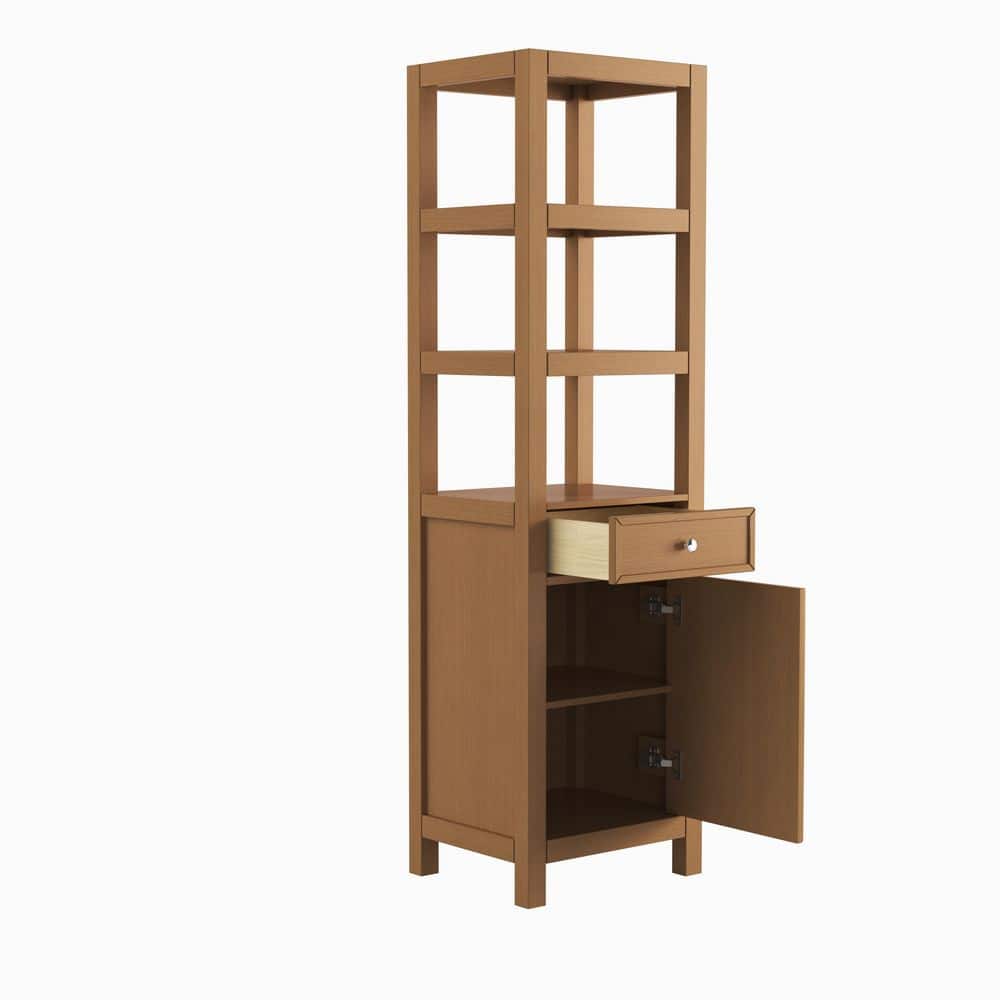20 in. W x 17 in. D x 71 in. H Oak Finish Floor Linen Cabinet with 1 Drawer and 1 Door price history on PriceWatchPro