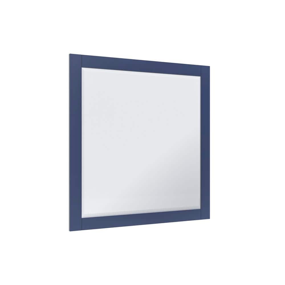 Galsaky 34 in. W x 32 in. H Rectangular Framed Surface-Mount Bathroom Vanity Mirror in Marine Blue price history on PriceWatchPro