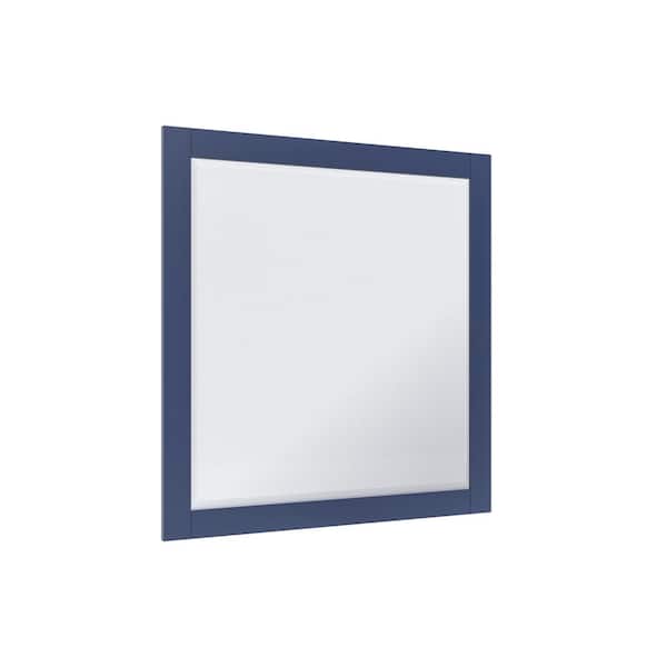 HOMEVY STUDIO Galsaky 34 in. W x 32 in. H Rectangular Framed Surface-Mount Bathroom Vanity Mirror in Marine Blue