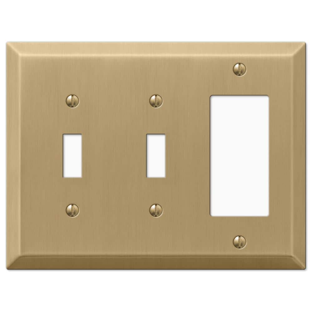 Brushed Bronze Double Toggle Single Rocker Steel Wall Plate