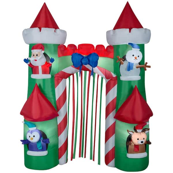 National Tree Company 108 in. Inflatable Holiday Castle Gate