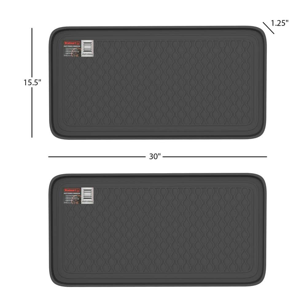 Black Large Polypropylene Outdoor Boot Tray Set of 2