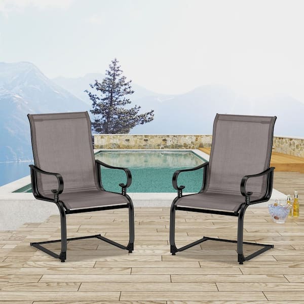 Metal Outdoor Dining Chair Set of 2