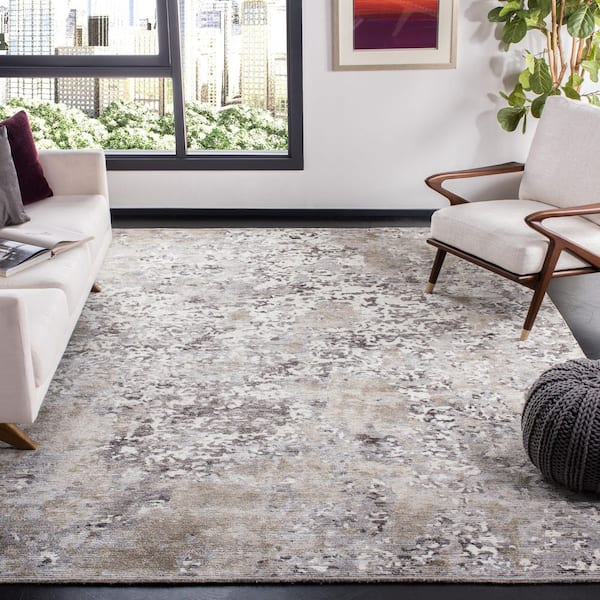 Mirage 9 ft. x 12 ft. Beige/Ivory Marble Distressed Area Rug