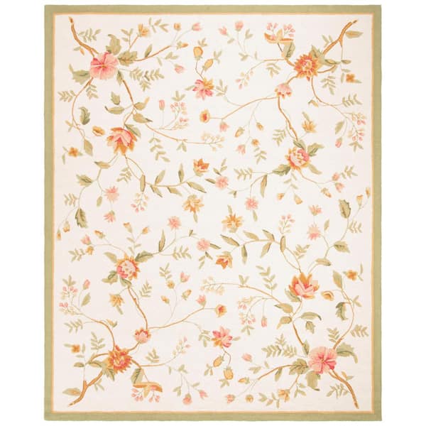 SAFAVIEH Chelsea Ivory 9 ft. x 12 ft. Speckled Floral Border Area Rug