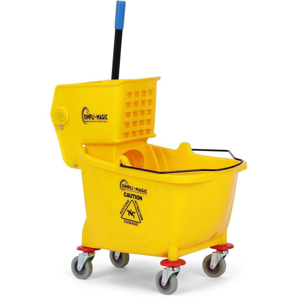 THE CLEAN STORE Yellow Mop Bucket with Wringer (35 qt.) 538 - The Home ...