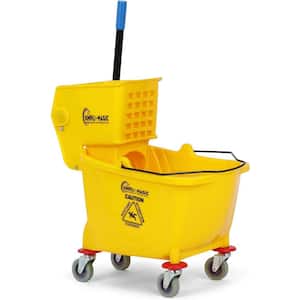 Alpine Industries 36 Qt. Gray Heavy-Duty Mop Bucket with Side Wringer and  Wheels 462-GRY - The Home Depot