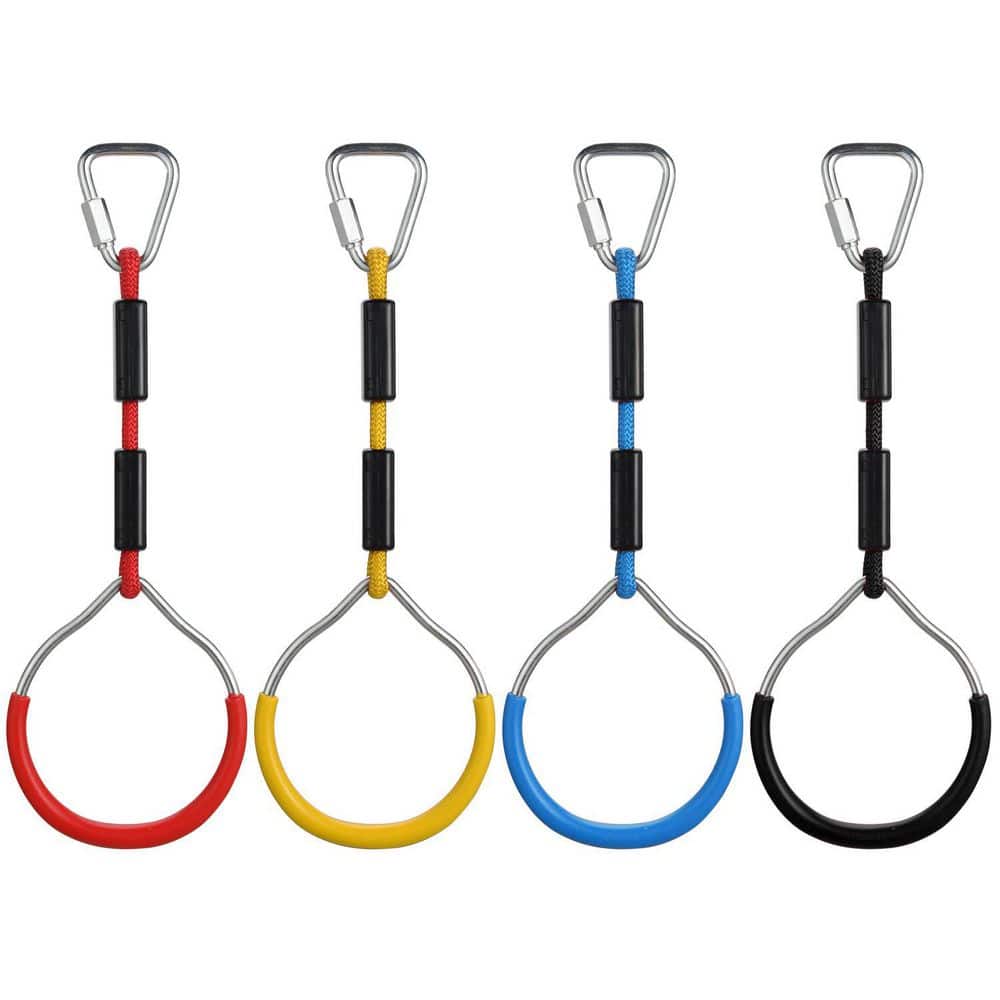 4-Pack Ninja Rings with ABS Handles 120kg Capacity Colorful Gymnastic Obstacle Course Equipment price history on PriceWatchPro