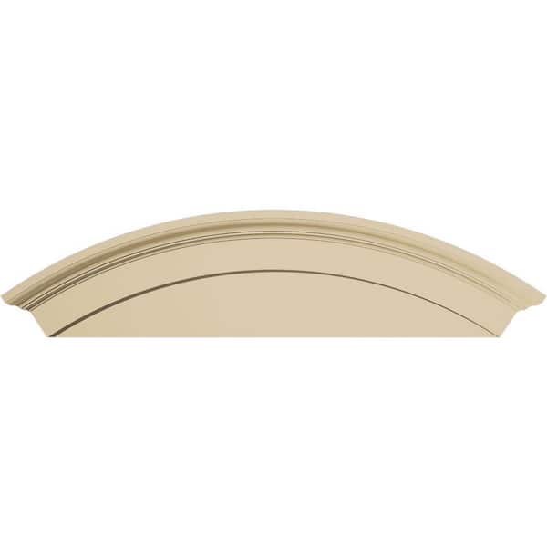 Ekena Millwork 50-in. W x 14-in. H x 2-3/4-in. P Arched Signature Urethane Pediment, Primed Tan