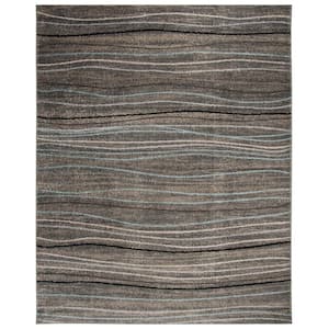 Amsterdam Silver/Beige 8 ft. x 10 ft. Striped Area Rug