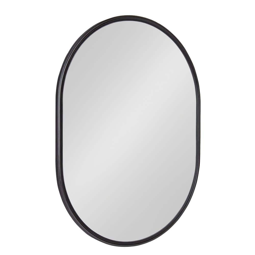 Kate and Laurel Medium Oval Black Modern Mirror (24 in. H x 18 in. W ...