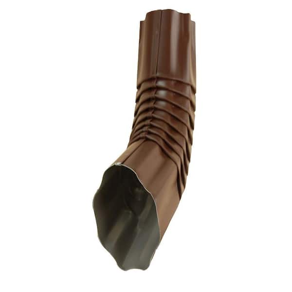 Amerimax Home Products 3 in. Royal Brown Aluminum Round Corrugated 75° Elbow