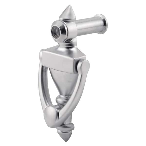 Prime-Line 1/2 in. Bore, 160-Degree View Angle, Satin Chrome Door Knocker and Viewer
