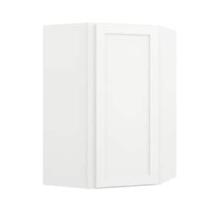 Courtland 24 in. W x 24 in. D x 36 in. H Assembled Shaker Diagonal Corner Wall Kitchen Cabinet in Polar White