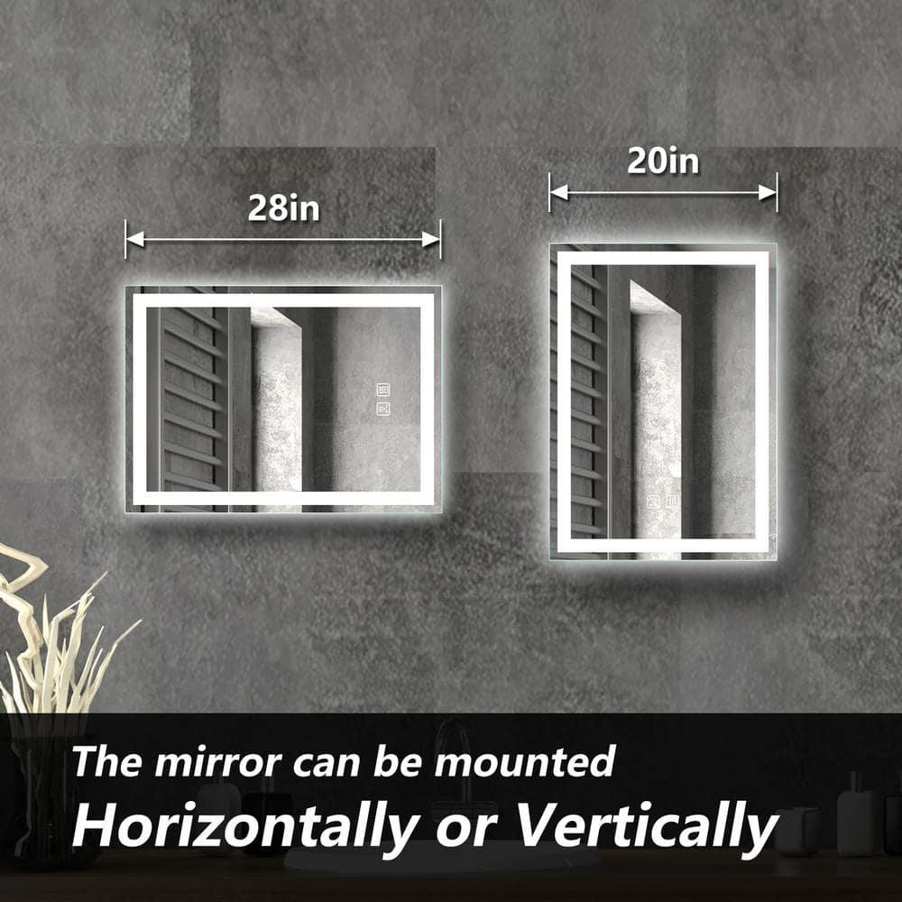 HOMLUX Rectangular Frameless LED Bathroom Vanity Mirror