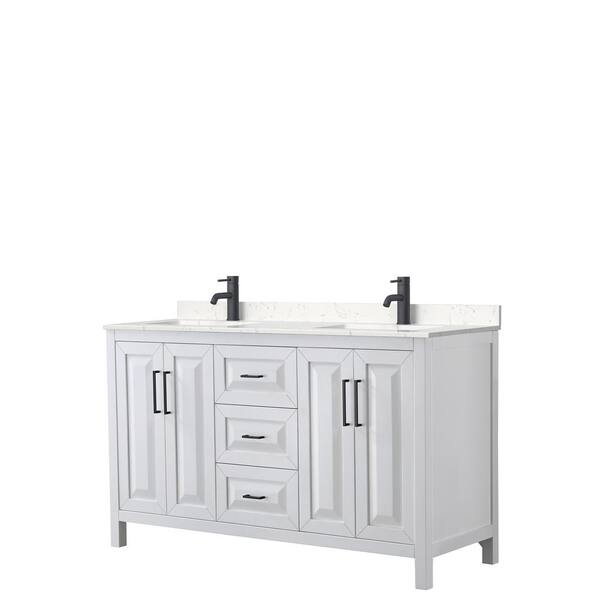 Wyndham Collection Daria 60 in. W x 22 in. D x 35.75 in. H Double Bath ...