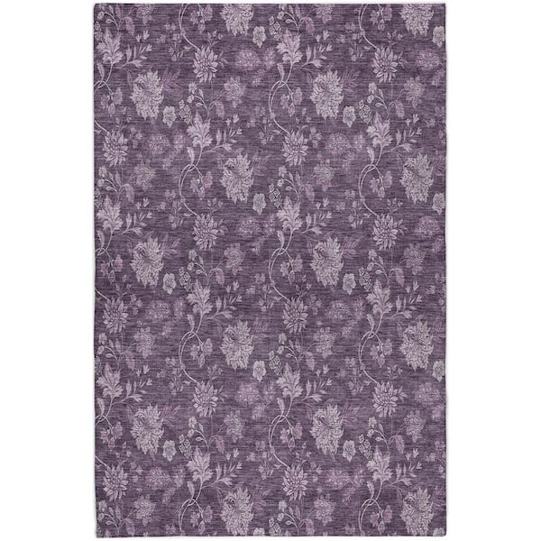 Dream Shag Premium Machine Washable Abstract ADS680 Plum 9 ft. x 12 ft. Area Rug