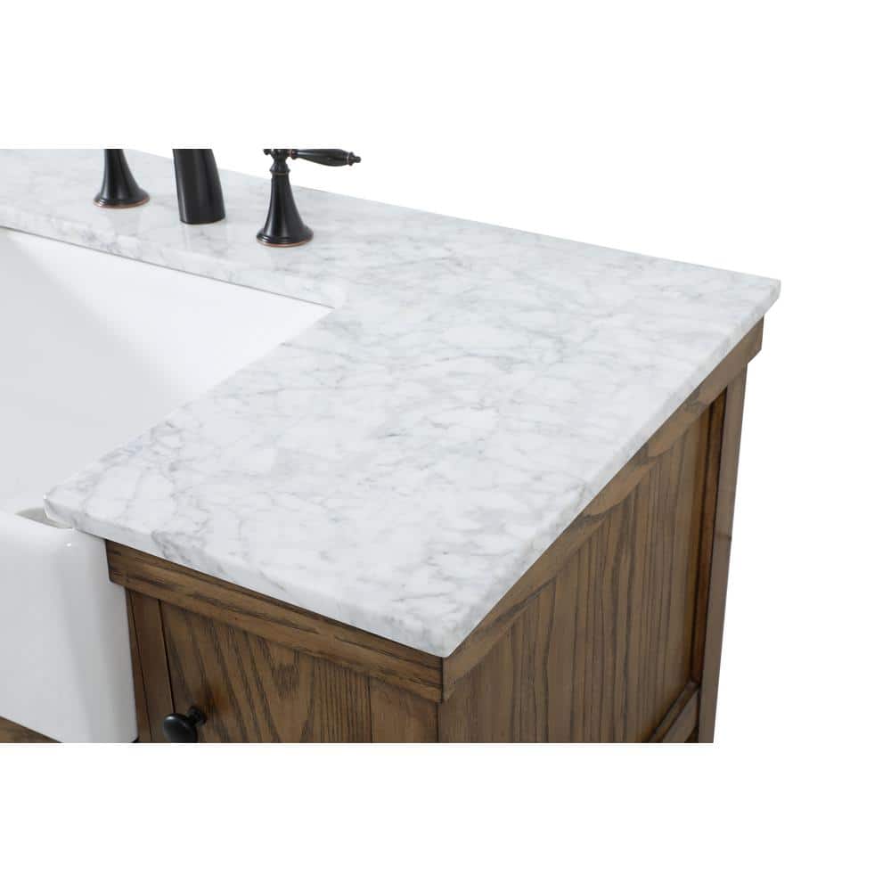 Driftwood Solid Wood and MDF Single Bathroom Vanity with Marble Top