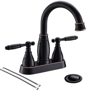 4 in. Centerset 2-Handle Oil Rubbed Bathroom Faucets in Bronze