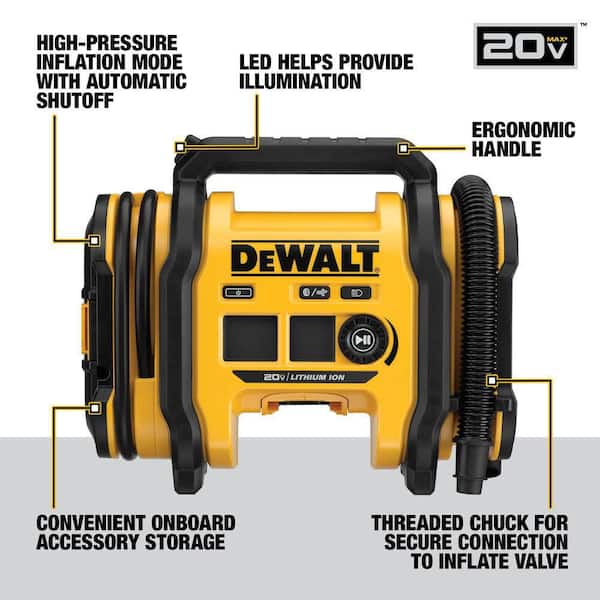 20V MAX Lithium-Ion Cordless Electric Portable Inflator with (2) 5.0 Ah Batteries and Charger