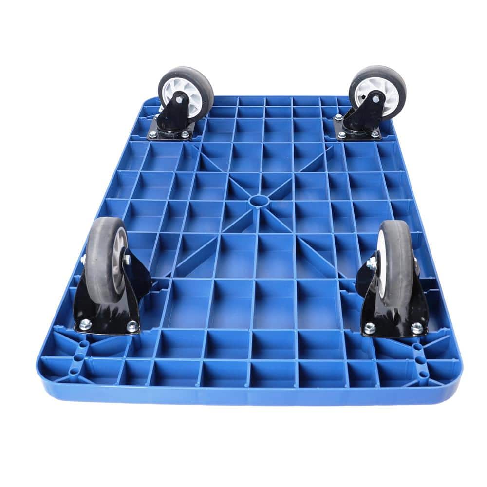 Blue Folding Steel Platform Hand Truck with Rubber Wheels