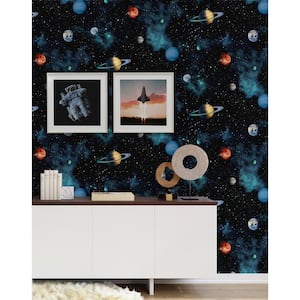 Arthouse Ebony Cosmos Vinyl Peel and Stick Wallpaper Roll 30.75 sq. ft.