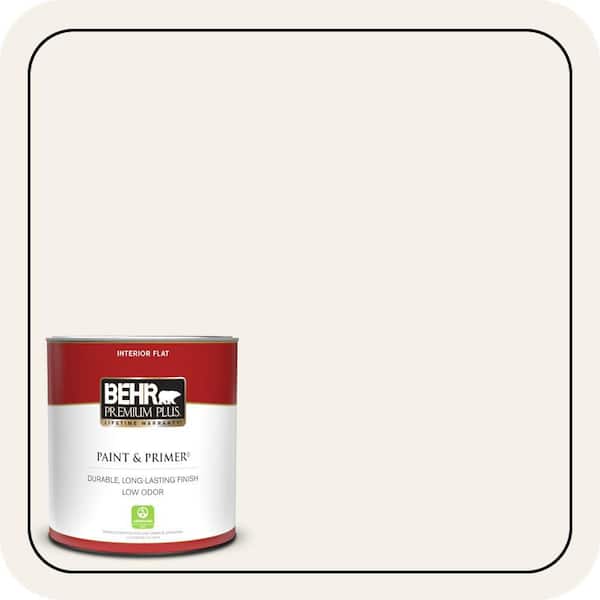BEHR PREMIUM PLUS 1 qt. #W-B-200 Popped Corn Flat Low Odor Interior Paint & Primer