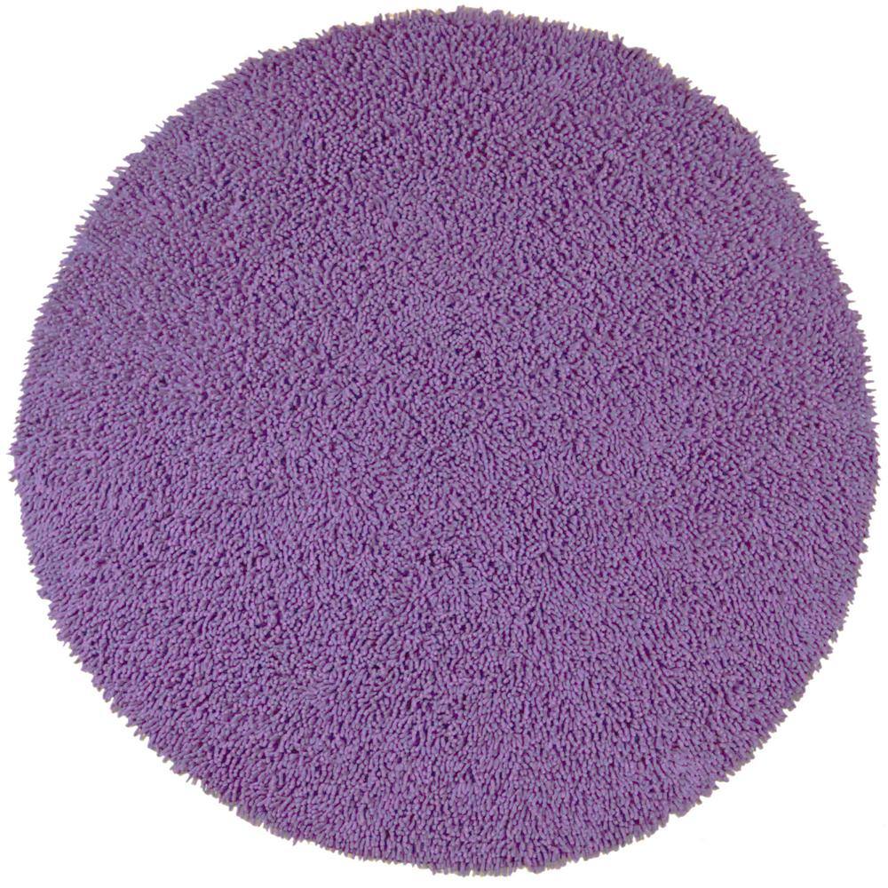 Purple Shag Chenille Twist 5 ft. x 5 ft. Round Area Rug