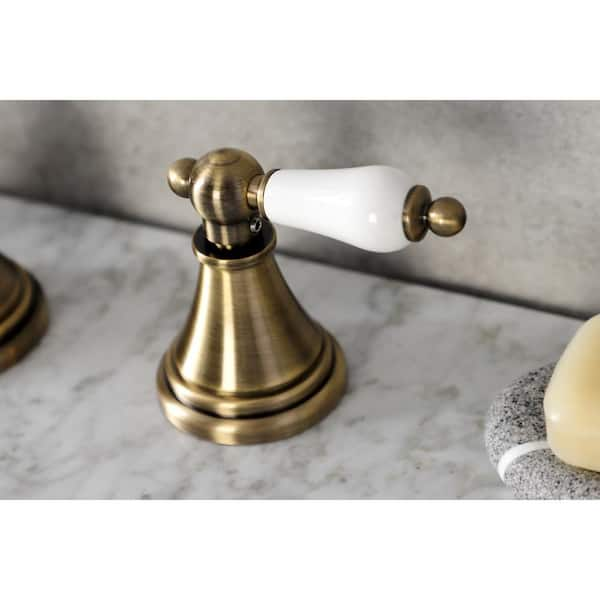 Kingston Brass Governor 8 in. Widespread 2-Handle High-Arc Bathroom Faucet  in Satin Brass