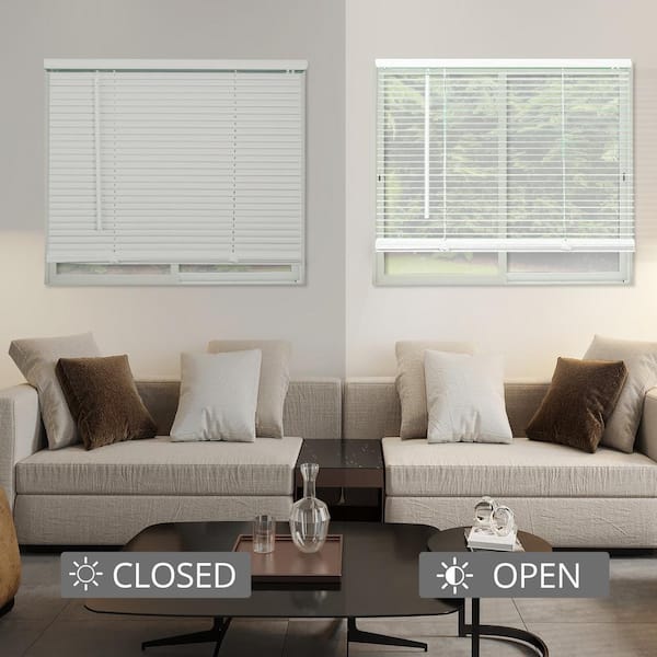 Cordless Vinyl Mini Blinds 35W X 36H - Textured Sand Light Filtering Window Blinds