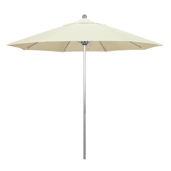 California Umbrella 9 ft. Silver Aluminum Commercial Market Patio ...