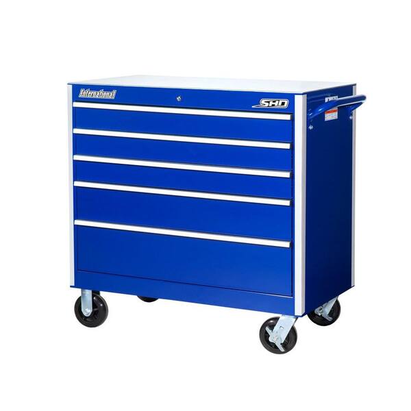 International SHD Series 42 in. 5-Drawer Cabinet, Blue