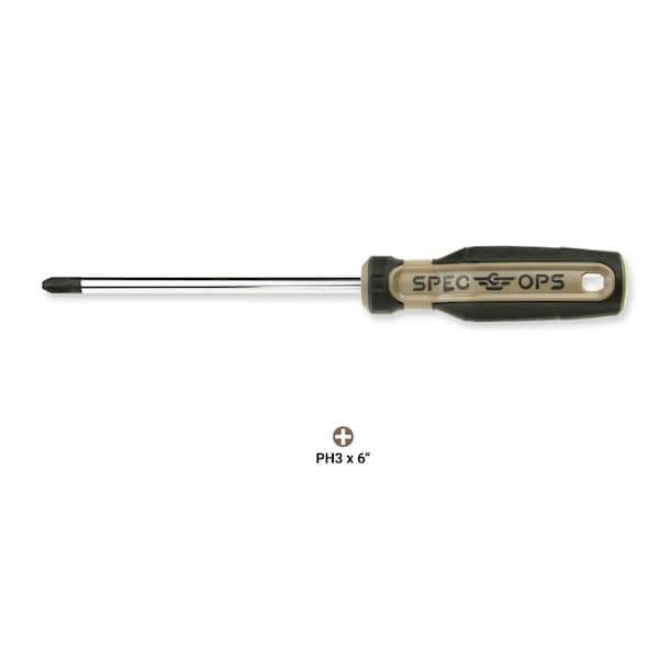 SPEC OPS #3 x 6 in. Phillips Screwdriver, Magnetic Tip, Cr-Mo