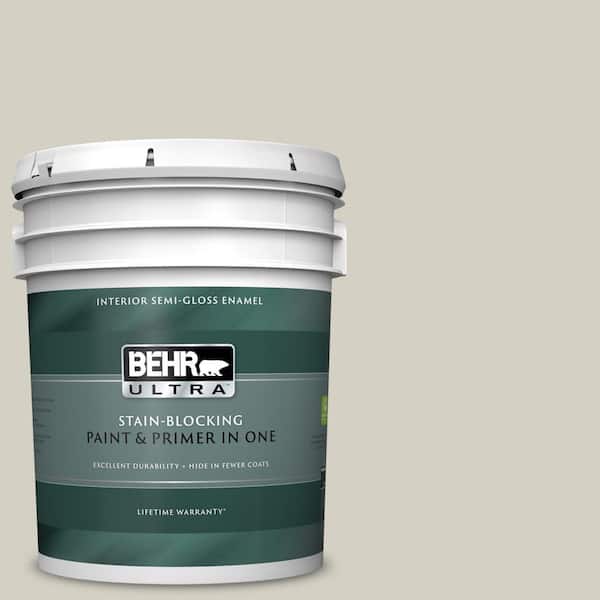BEHR ULTRA 5 gal. #UL190-10 Clay Beige Semi-Gloss Enamel Interior Paint and Primer in One