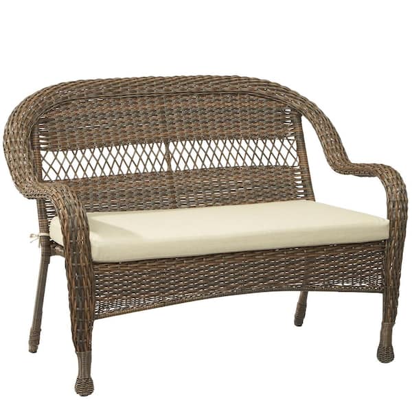 home depot woven loveseat with cushion