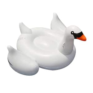 Swimline 75 In. Giant Swan Inflatable Ride-On Pool Toy 90621 - The Home ...