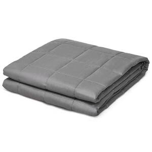 Costway Light Gray 100% Cotton 60 In. X 80 In. Quilted 25 Lbs.Weighted ...