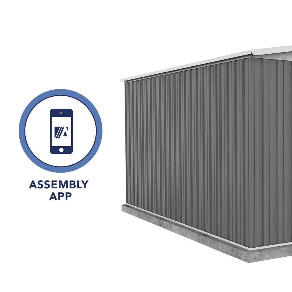 Absco Regent 10' x 12' Gray Galvanized Steel Storage Shed