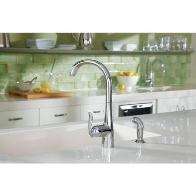 Arbor High-Arc Single-Handle Standard Kitchen Faucet with Side Sprayer in Chrome