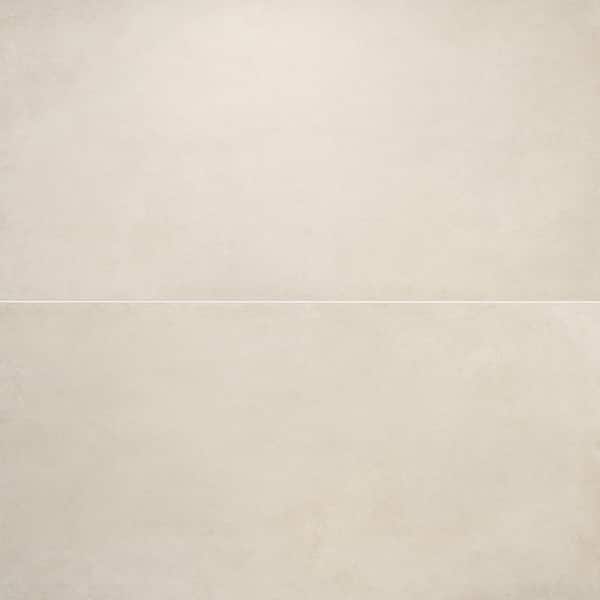 Auracreto Beige 23.62 in. x 47.24 in. Concrete Look Matte Porcelain Floor and Wall Tile (15.38 sq. ft. / Case)