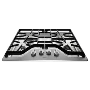 30 in. Gas Cooktop in Stainless Steel with 4 Burners Including 15000-BTU Power Burner