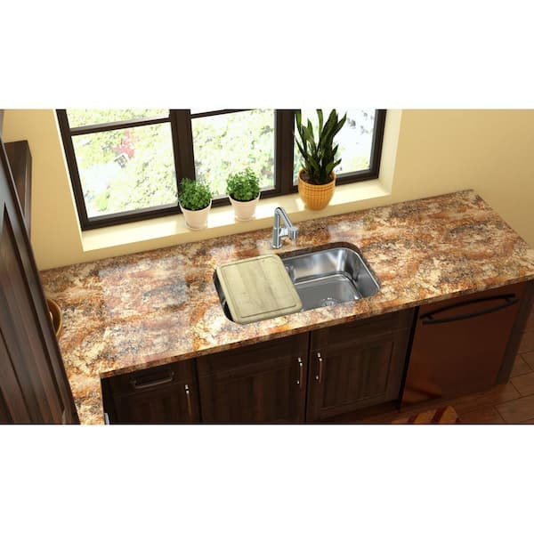 Lustertone Undermount Stainless Steel 32 in. Double Bowl Kitchen Sink