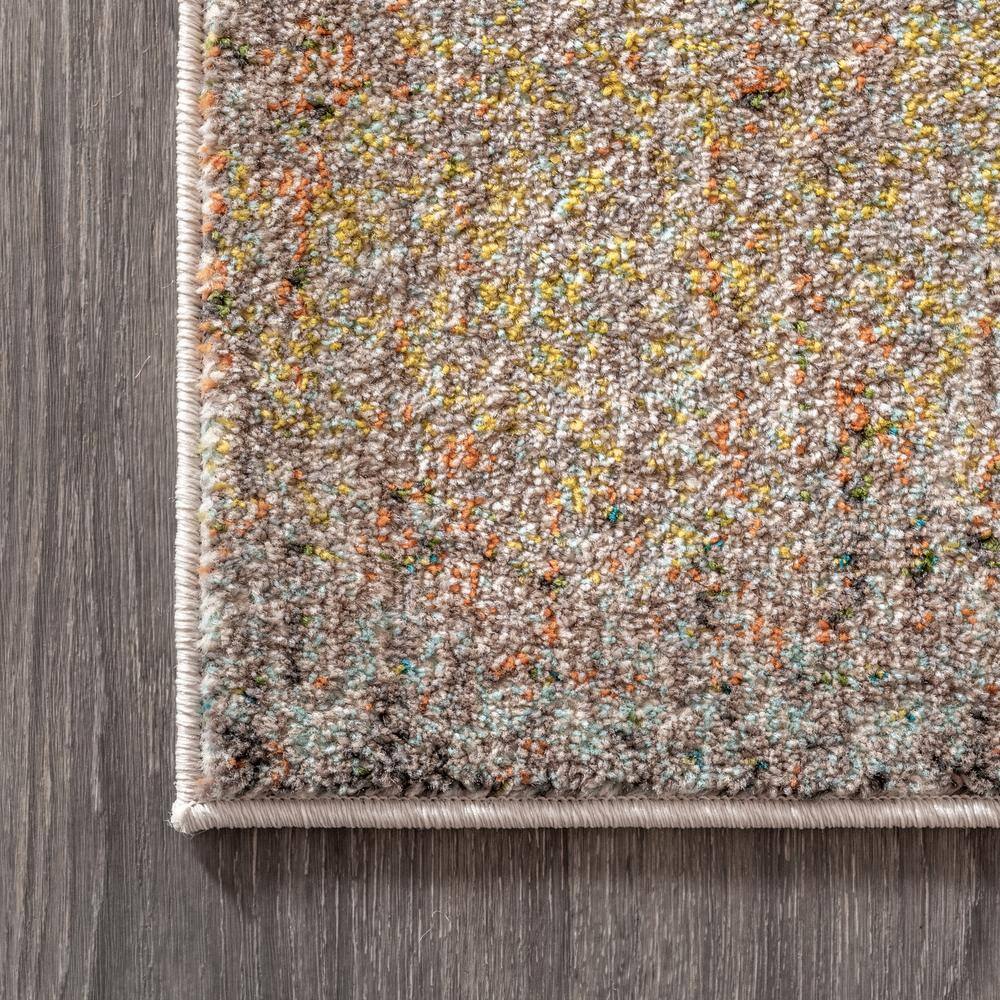 Blue and Beige Abstract Synthetic Area Rug