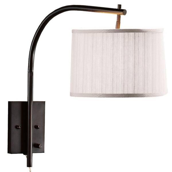 Home Decorators Collection Arch 1-Light Oil-Rubbed Bronze Wall Medium Swing-Arm Pin-up Lamp