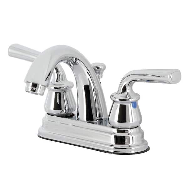 Kingston Brass Restoration 4 In. Centerset 2-Handle Bathroom Faucet ...