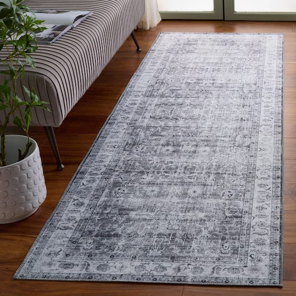 Arizona 3 ft. x 8 ft. Gray/Beige Floral Runner Rug