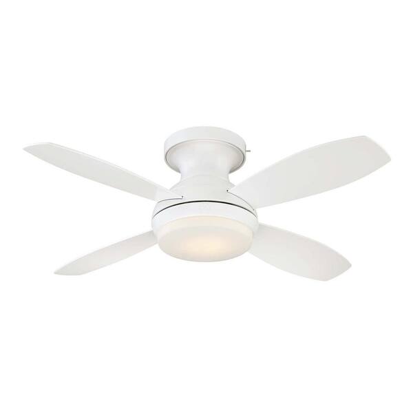 GE Kinsey 44 in. LED Indoor White Ceiling Fan with SkyPlug Technology with Remote Control