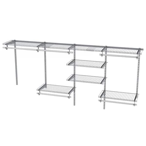 13.5 in. W Wire Closet System Wall-mounted Custom Closet Kit w/Adjustable Storage Shelves Gray