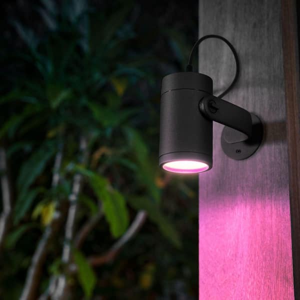 Lily 640 Lumens Outdoor Black Spotlight Smart Low Voltage Plug-In Integrated LED Light with Extension (1-Pack)