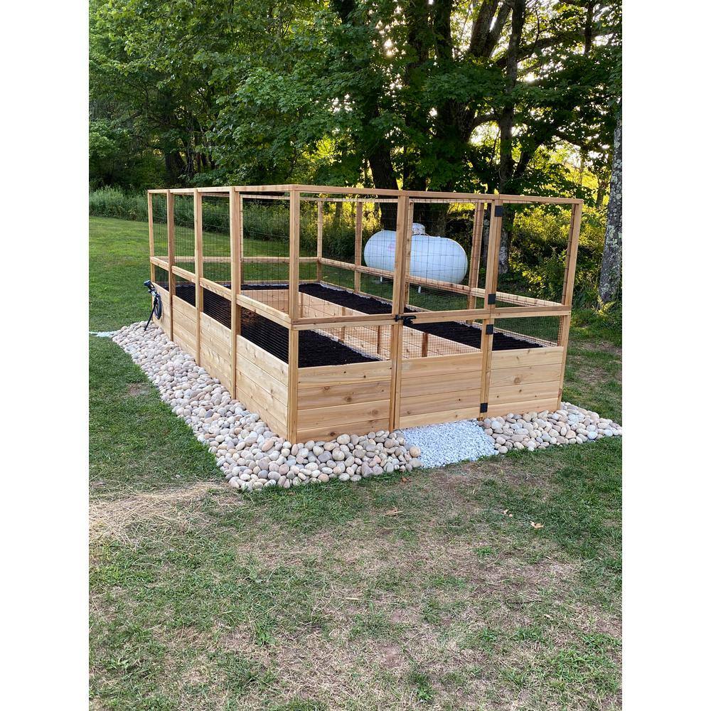8 ft. x 16 ft. Cedar Garden Bed with Deer Fence